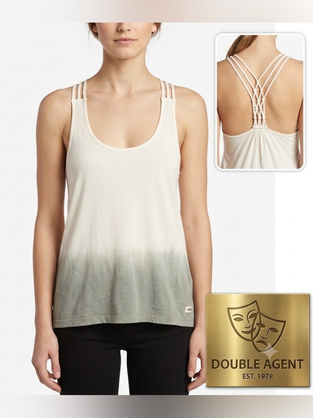 Double Agent Deep Dye Macrame Tank T-Shirt NWT Extra Small